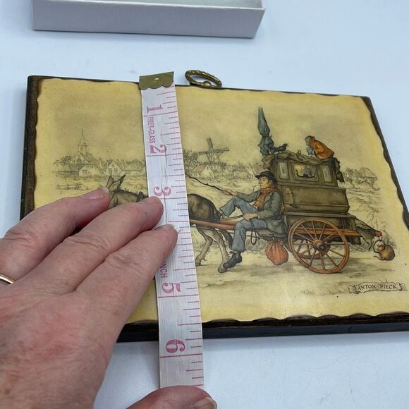 Vintage 1966 Anton Pieck cabin farm art rustic decor - Picture 9 of 11